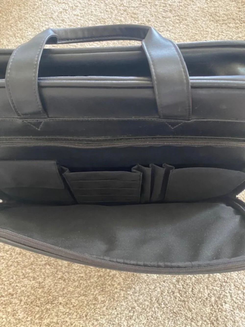 Leeds Black Leather Pharmaceutical Rep Bag Eli Lilly Zyprexa Pockets Travel